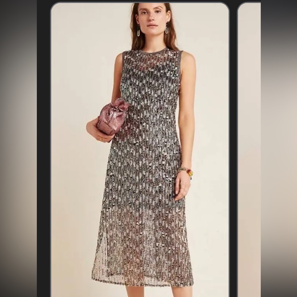 NWT ANTHROPOLOGIE COREY LYNN CALTER SEQUIN SWING MAXI DRESS